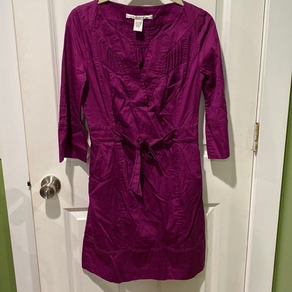 DVF Pleat Detail Half Sleeve Sheath Dress - Picture 1 of 9